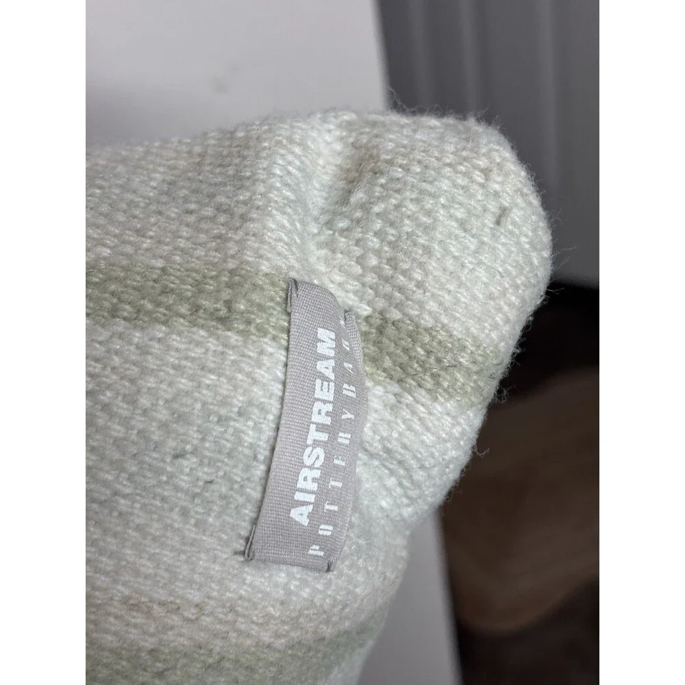 Pottery Barn X Airstream Stripe Woven Lumbar Wool Pillow 20x13 Farmhouse